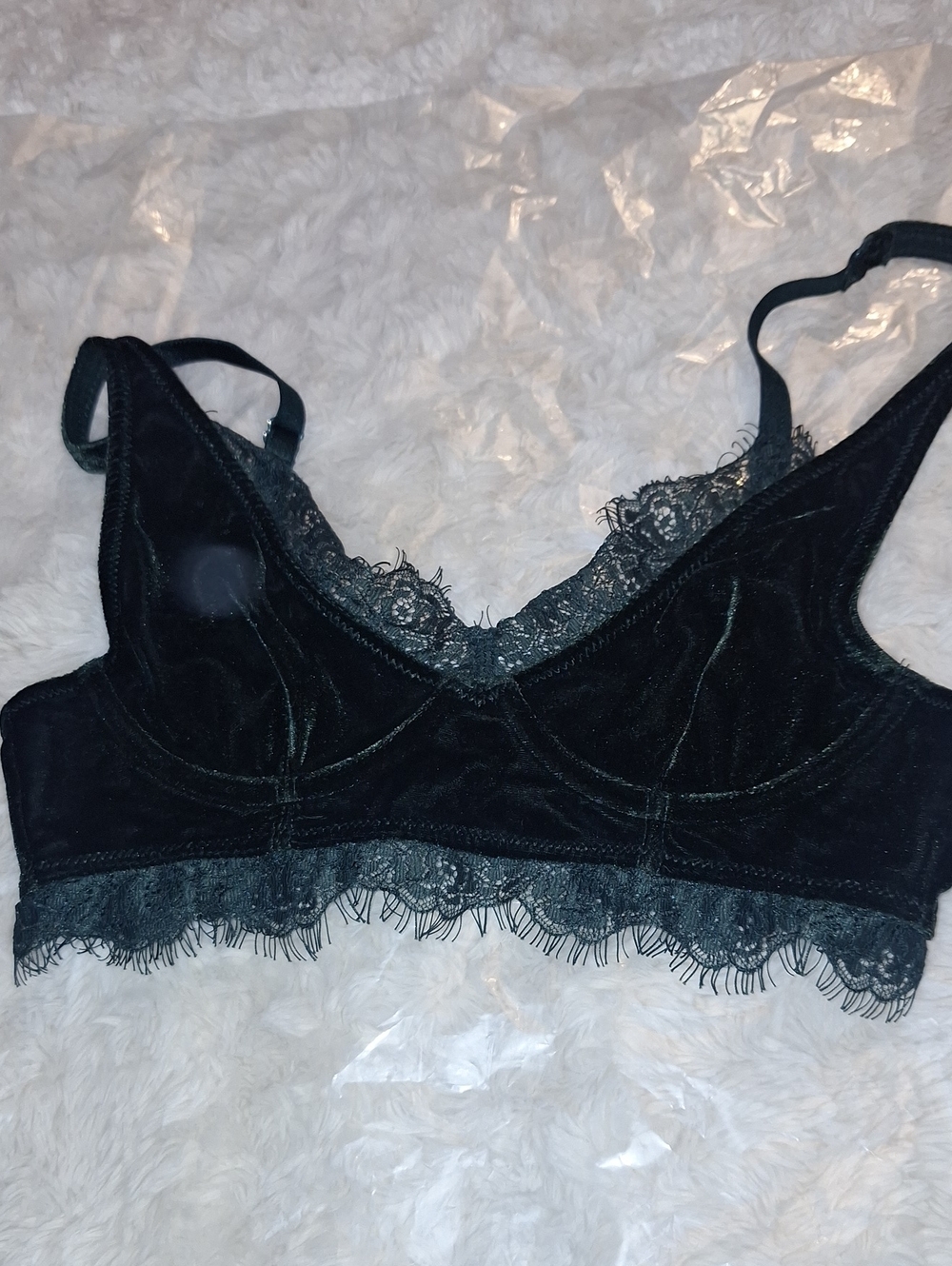 Intimately Free People Green Velvet Lace Bra 32A